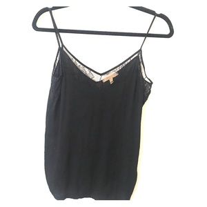 ZARA black lace trimmed layering camisole SZ SMALL